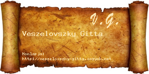 Veszelovszky Gitta névjegykártya